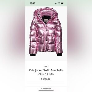 Girls SAM. Down Winter Coat